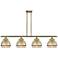 Adirondack 48"W 4 Light Antique Brass Stem Island Light