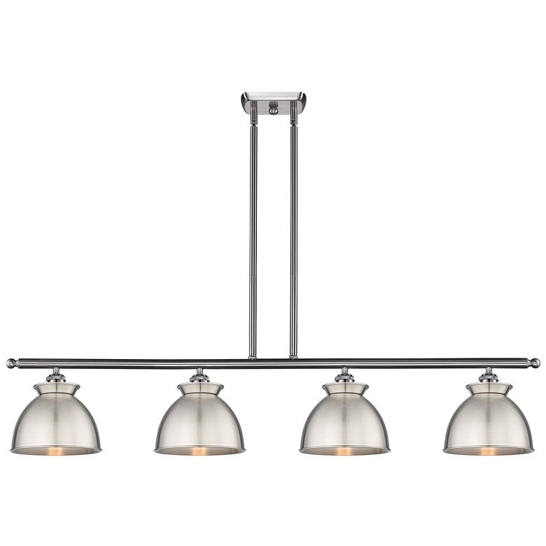 Image 1 Adirondack 48"W 4 Light Brushed Satin Nickel Stem Island Light