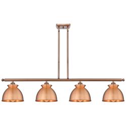 Adirondack 48&quot;W 4 Light Copper Stem Hung Island Light With Copper Shad