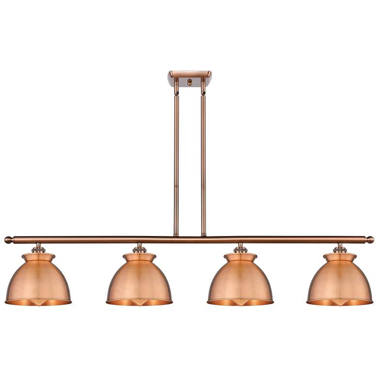 Image 1 Adirondack 48"W 4 Light Copper Stem Hung Island Light With Copper Shad