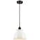 Adirondack 8.13" Wide Bronze Corded Mini Pendant w/ Glossy White Shade