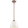 Adirondack 8.13" Wide Copper Stem Hung Mini Pendant w/ Glossy White Sh