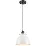 Adirondack 8.13" Wide Matte Black Corded Mini Pendant w/ Glossy White