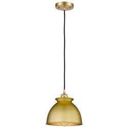 Adirondack 8.13&quot; Wide Satin Gold Corded Mini Pendant With Satin Gold S