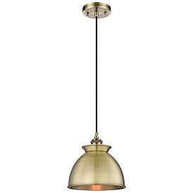 Image1 of Adirondack 8.13"W Antique Brass Corded Mini Pendant w/ Antique Brass S