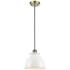 Adirondack 8.13"W Antique Brass Corded Mini Pendant w/ Glossy White Sh