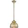 Adirondack 8.13"W Antique Brass Stem Mini Pendant w/ Antique Brass Sha