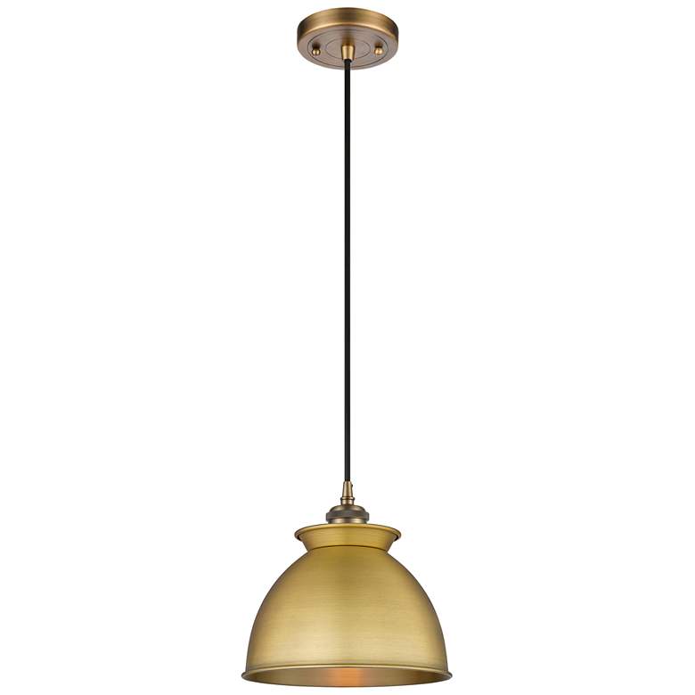 Image 1 Adirondack 8.13"W Brushed Brass Corded Mini Pendant w/ Brushed Brass S
