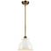 Adirondack 8.13"W Brushed Brass Stem Mini Pendant w/ Glossy White Shad