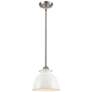 1_Adirondack 8.13"W Brushed Nickel Stem Mini Pendant w/ Glossy White Sha