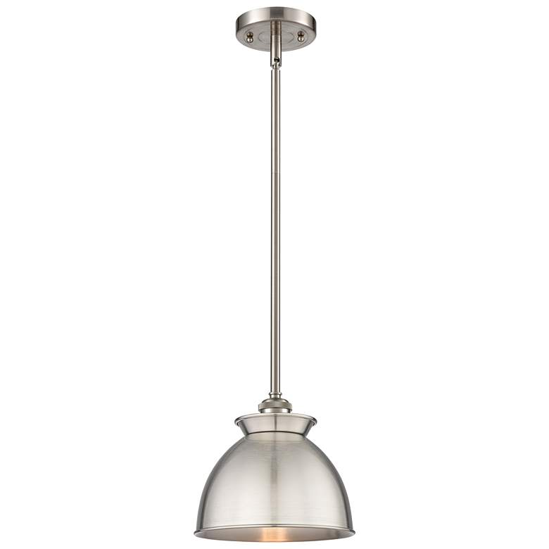 Image 1 Adirondack 8.13"W Brushed Satin Nickel Stem Mini Pendant