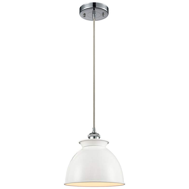 Image 1 Adirondack 8.13"W Polished Chrome Corded Mini Pendant w/ Glossy White