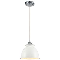 Adirondack 8.13"W Polished Chrome Corded Mini Pendant w/ Glossy White