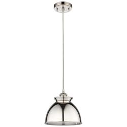 Adirondack 8.13"W Polished Nickel Corded Mini Pendant