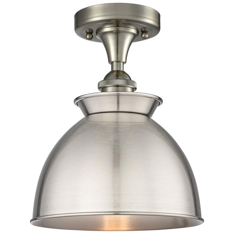 Image 1 Adirondack 8 1/2" Wide Brushed Satin Nickel Ceiling Light