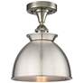 Adirondack 8 1/2" Wide Brushed Satin Nickel Ceiling Light