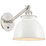 1_Adirondack 8 1/2"H Brushed Nickel Wall Sconce w/ White Shade