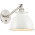 Adirondack 8 1/2"H Brushed Nickel Wall Sconce w/ White Shade