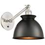 Adirondack 8 1/2"H Satin Nickel LED Sconce w/ Black Shade