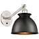 Adirondack 8 1/2"H Satin Nickel LED Sconce w/ Black Shade