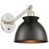 Adirondack 8 1/2"H Satin Nickel LED Sconce w/ Black Shade