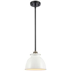 Adirondack 8 1/4" Wide Black Brass and White Mini Pendant