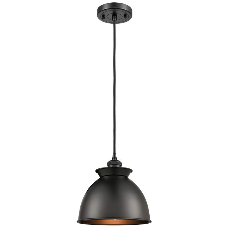 Image 1 Adirondack 8" LED Mini Pendant - Matte Black - Matte Black Shade