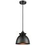 Adirondack 8" LED Mini Pendant - Matte Black - Matte Black Shade