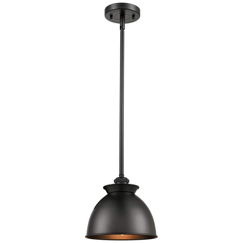 Image 1 Adirondack 8" LED Mini Pendant - Matte Black - Matte Black Shade