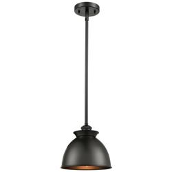 Adirondack 8" LED Mini Pendant - Matte Black - Matte Black Shade