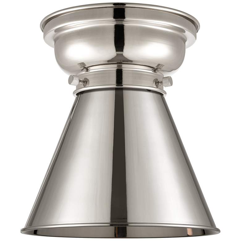 Image 1 Aditi Appalachian 8" Polished Nickel Flush Mount w/ Polished Nickel Sh