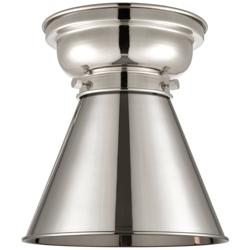 Aditi Appalachian 8" Polished Nickel Flush Mount w/ Polished Nickel Sh