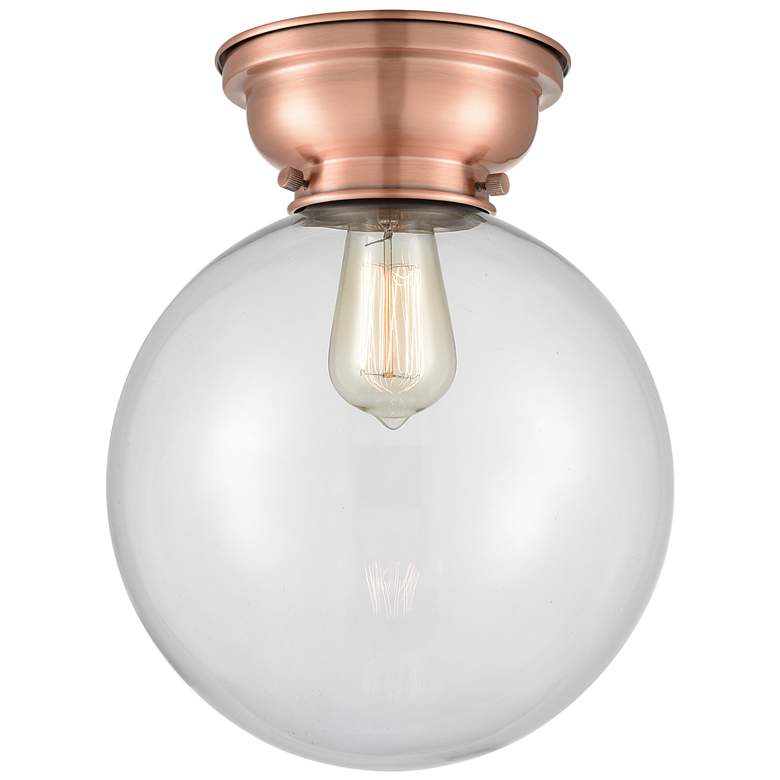 Image 1 Aditi Beacon 10" Antique Copper Flush Mount w/ Clear Shade