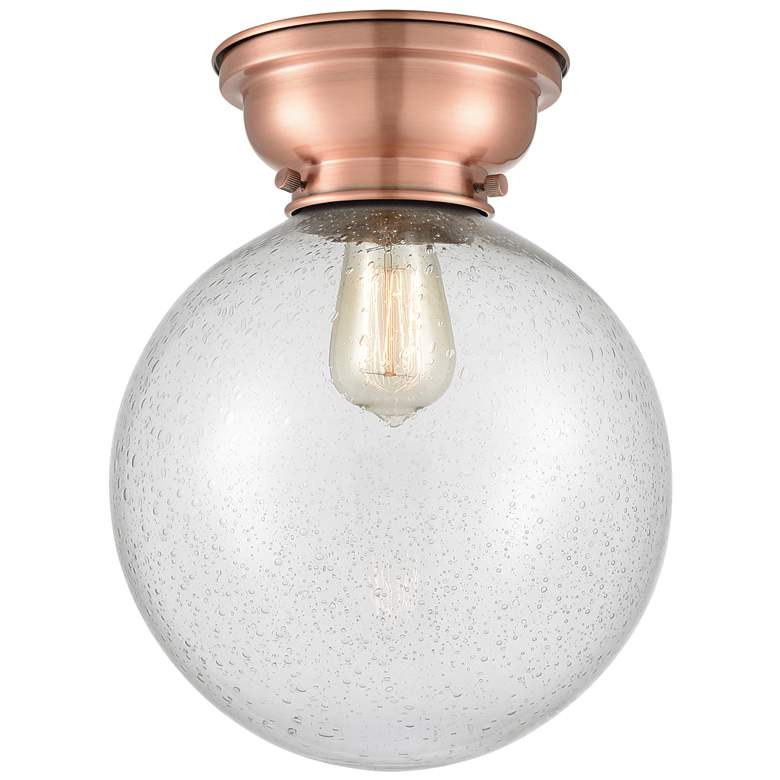 Image 1 Aditi Beacon 10" Antique Copper Flush Mount w/ Seedy Shade