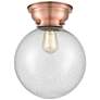 Aditi Beacon 10" Antique Copper Flush Mount w/ Seedy Shade