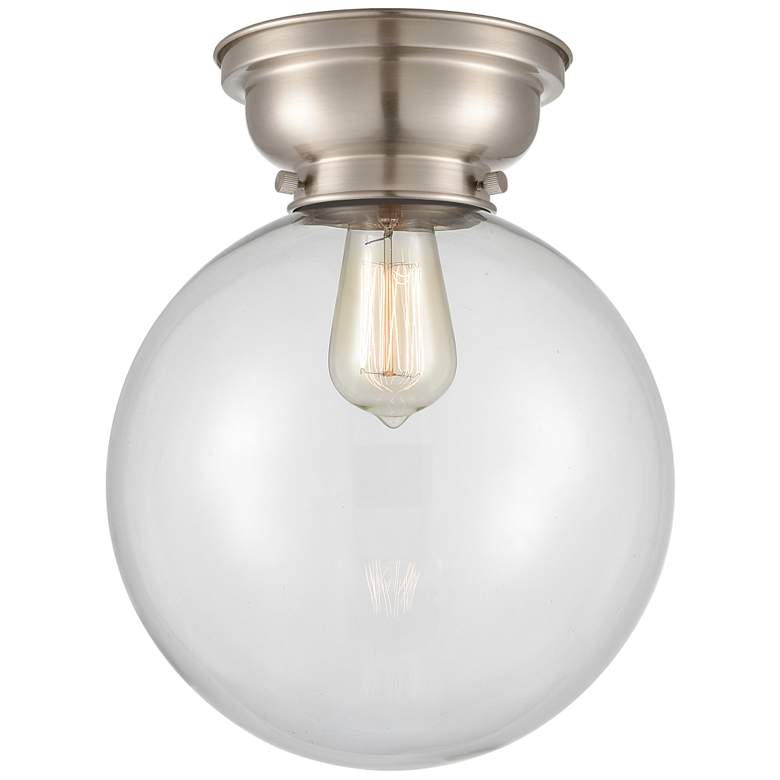 Image 1 Aditi Beacon 10" Brushed Satin Nickel Flush Mount w/ Clear Shade