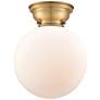 Aditi Beacon 10" Flush Mount - Brushed Brass - Matte White Shade