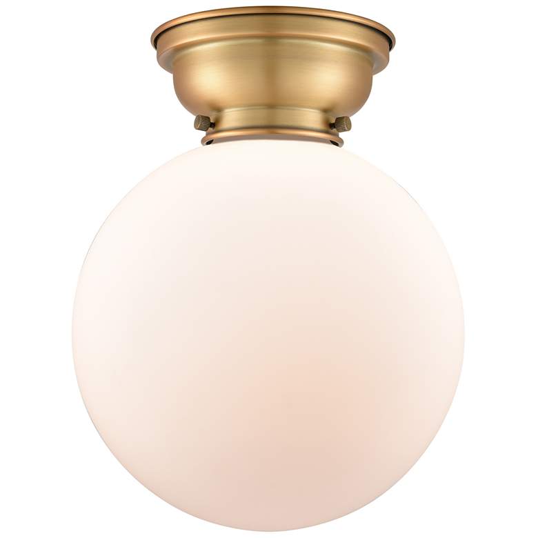Image 1 Aditi Beacon 10" LED Flush Mount - Brushed Brass - Matte White Shade