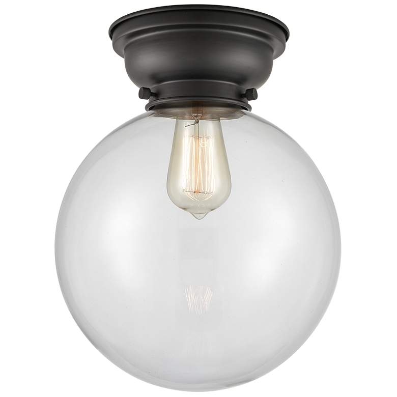 Image 1 Aditi Beacon 10" LED Flush Mount - Matte Black - Clear Shade