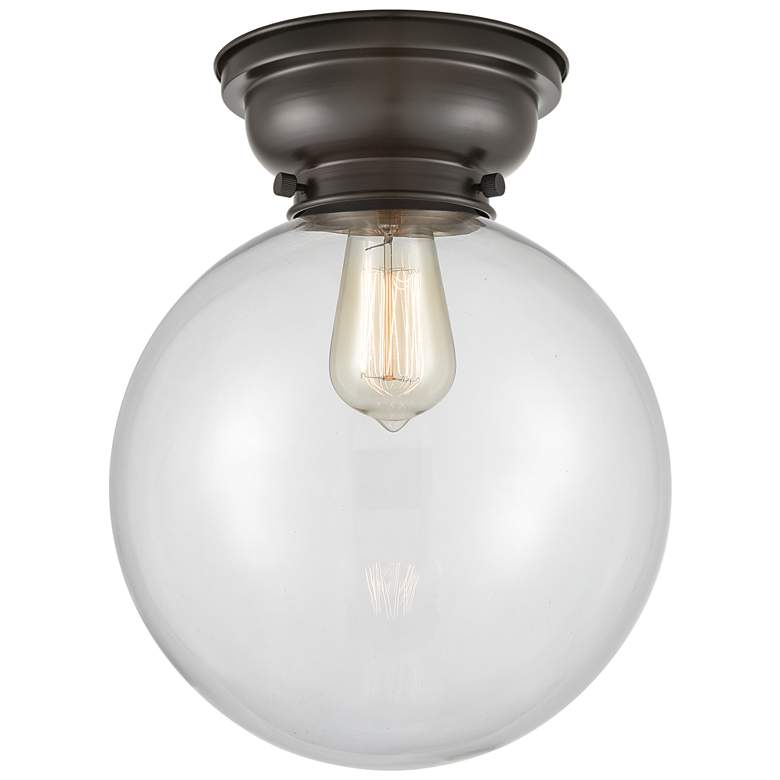 Image 1 Aditi Beacon 10" Oil Rubbed Bronze Flush Mount w/ Clear Shade
