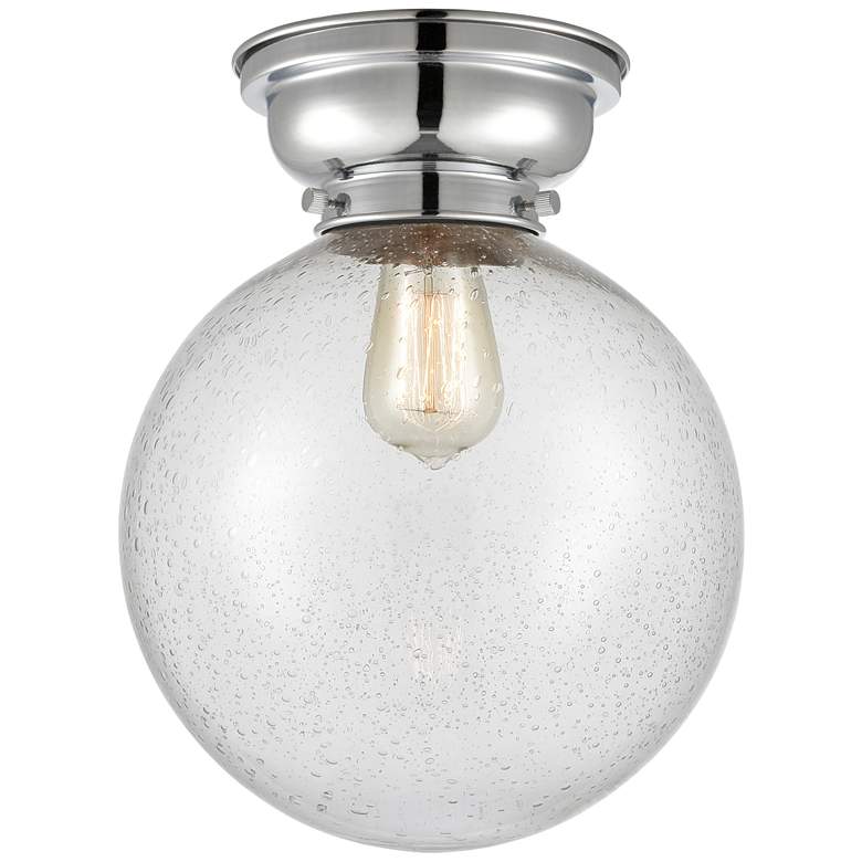 Image 1 Aditi Beacon 10" Polished Chrome Flush Mount w/ Seedy Shade