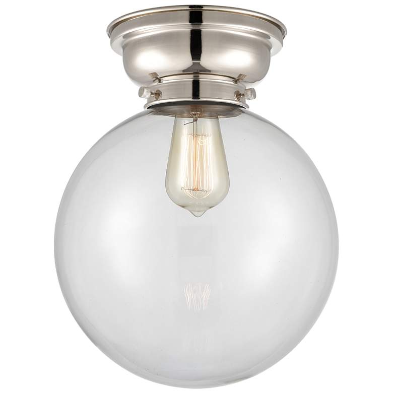 Image 1 Aditi Beacon 10" Polished Nickel Flush Mount w/ Clear Shade