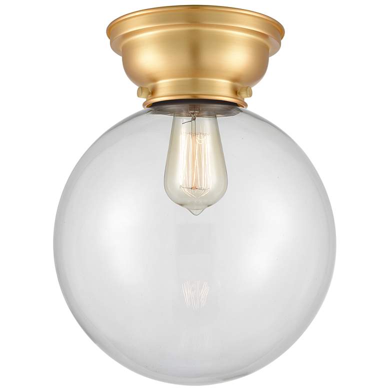 Image 1 Aditi Beacon 10" Satin Gold Flush Mount w/ Clear Shade