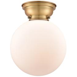 Aditi Beacon 10" LED Flush Mount - Brushed Brass - Matte White Shade