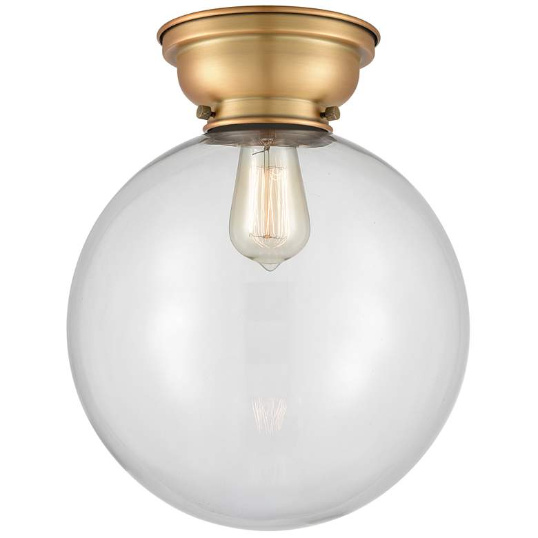 Image 1 Aditi Beacon 12" LED Flush Mount - Brushed Brass - Clear Shade
