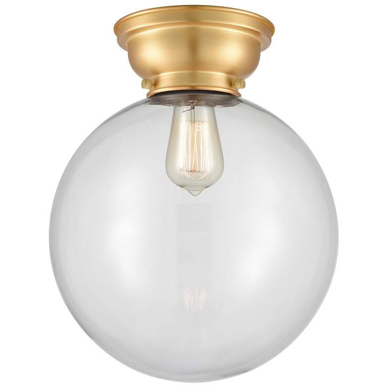 Image 1 Aditi Beacon 12" Wide Satin Gold Flush Mount With Clear Shade