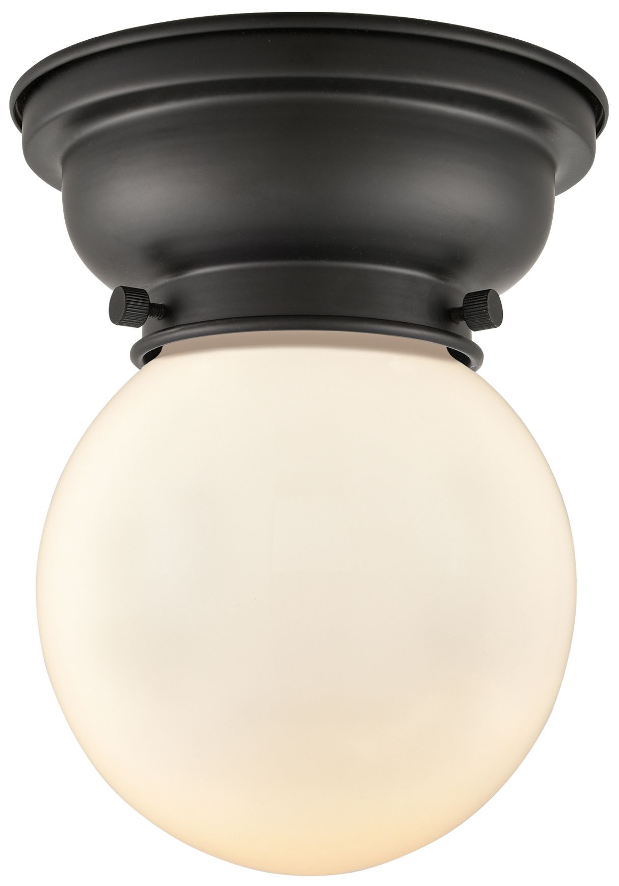 Aditi Beacon 6.25" Wide Matte Black Flush Mount With Matte White Shade