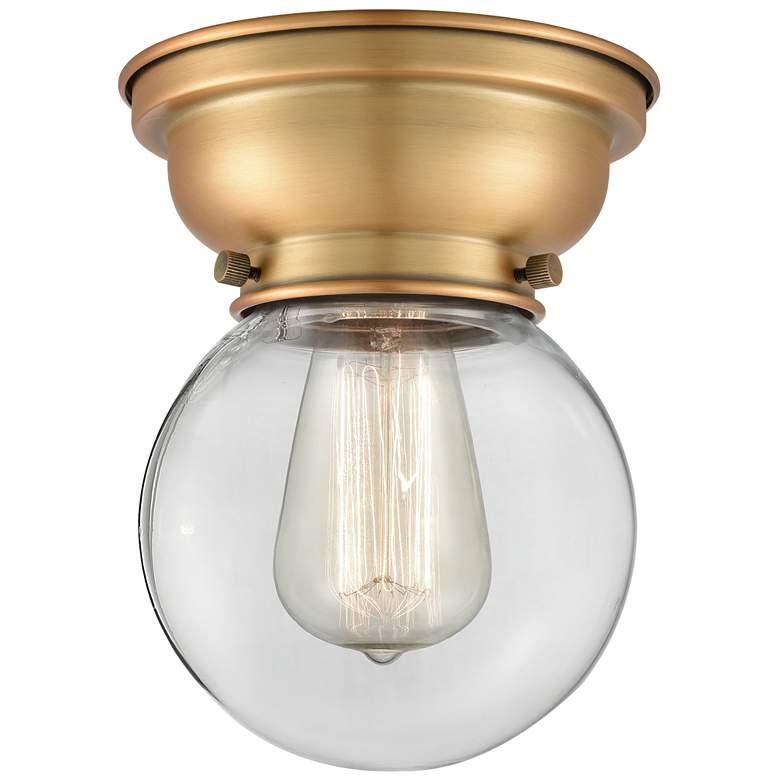 Image 1 Aditi Beacon 6" LED Flush Mount - Brushed Brass - Clear Shade