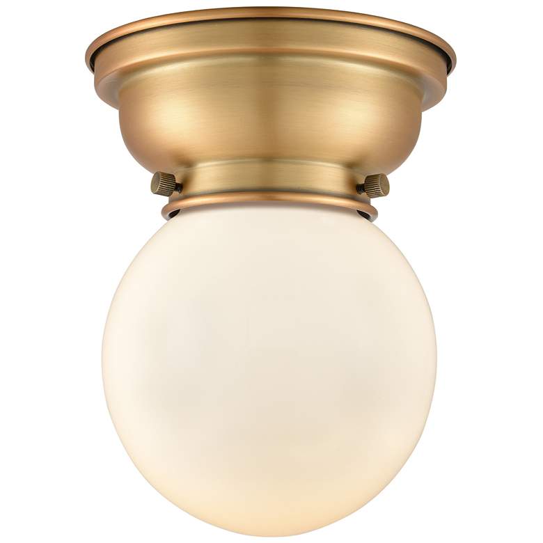 Image 1 Aditi Beacon 6" LED Flush Mount - Brushed Brass - Matte White Shade