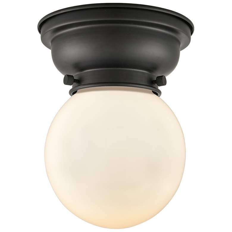 Image 1 Aditi Beacon 6" LED Flush Mount - Matte Black - Matte White Shade